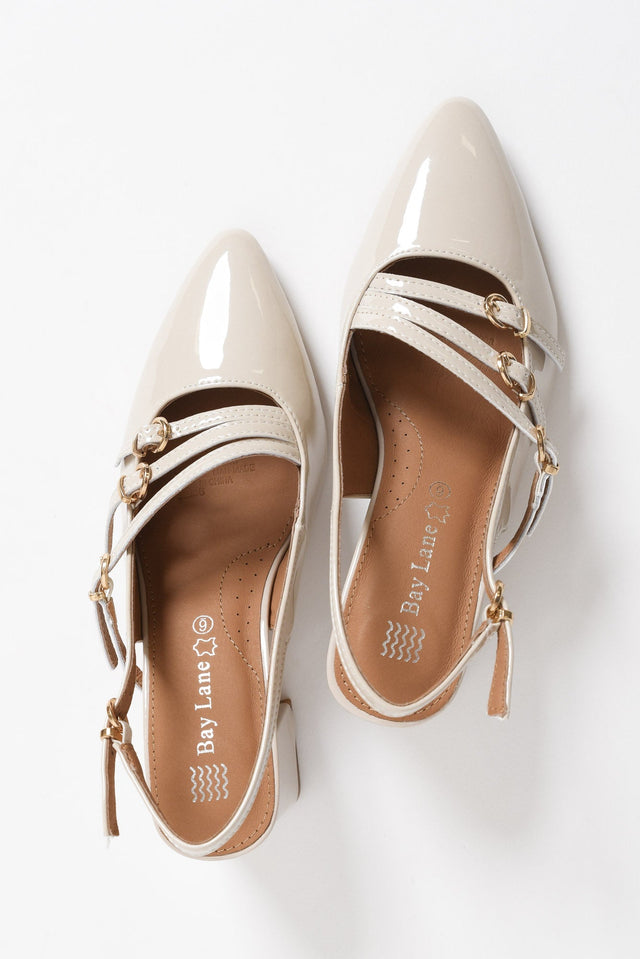 Duchess Bone Patent Leather Slingback Heel image 4