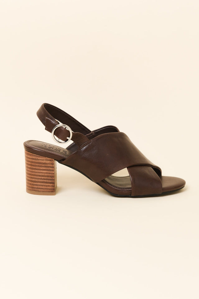 Emi Dark Brown Leather Slingback Heel image 1