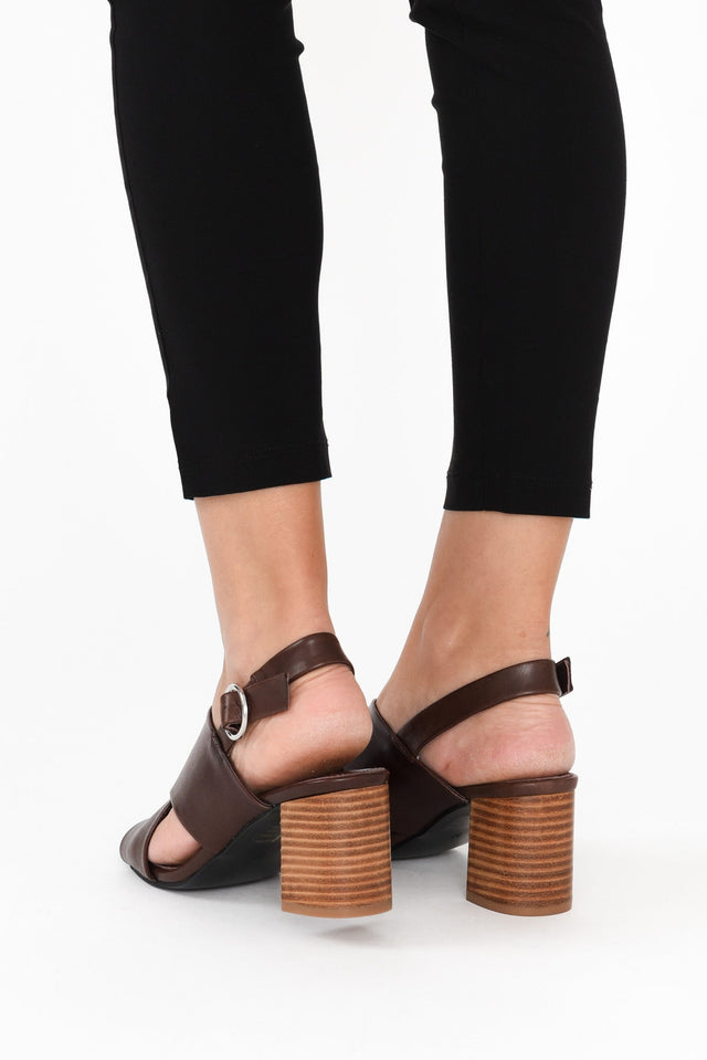 Emi Dark Brown Leather Slingback Heel image 6