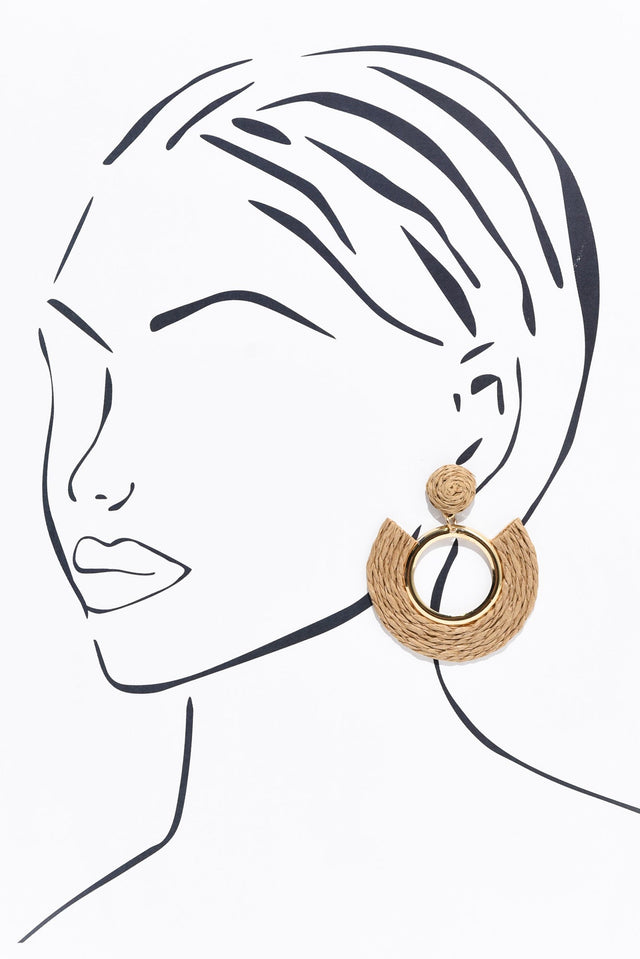 Emmy Gold Woven Stud Earrings image 2