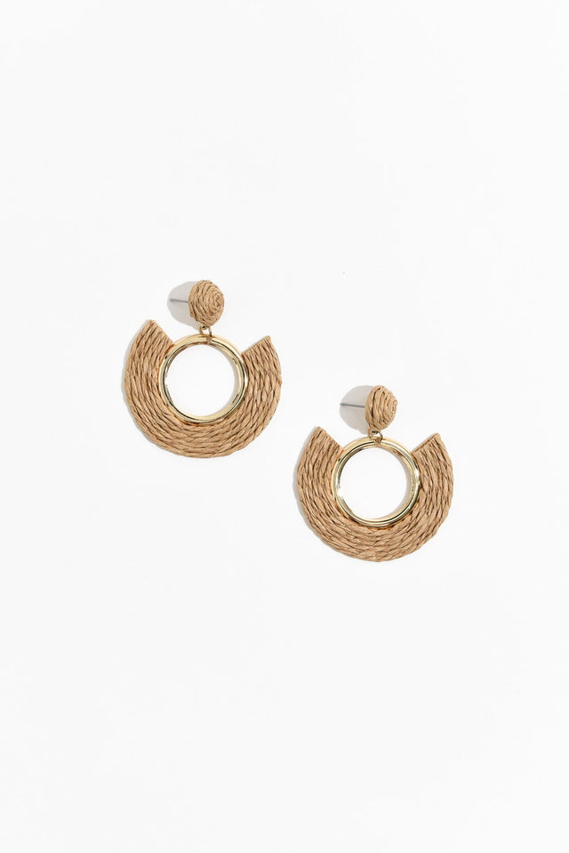 Emmy Gold Woven Stud Earrings image 1