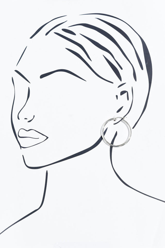 Erika Silver Hoop Earrings image 2