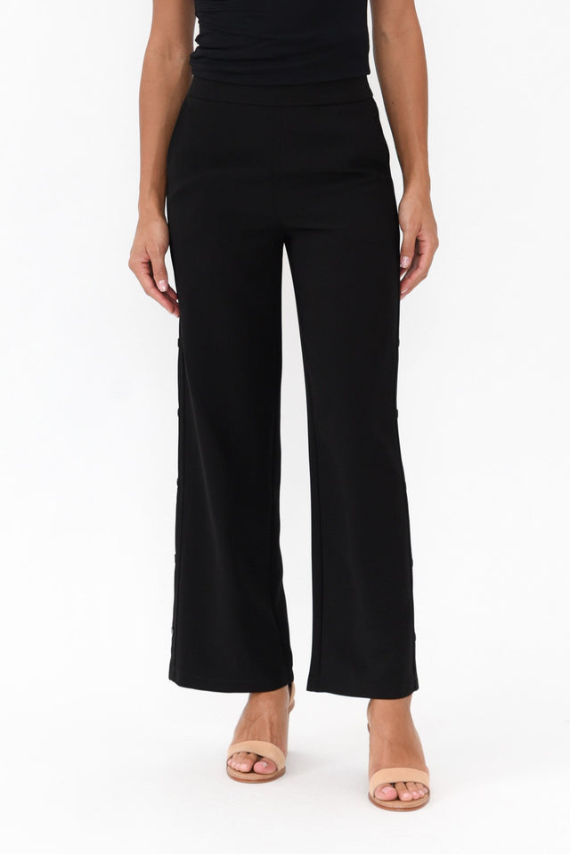 Estelle Black Wide Leg Pant alt text|model:Demi