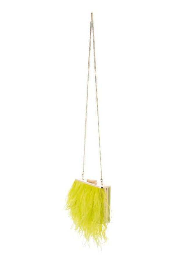 Estelle Yellow Feather Clutch image 2