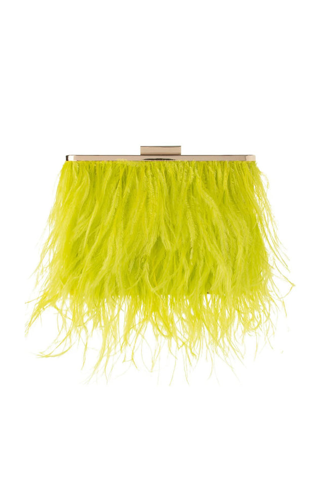 Estelle Yellow Feather Clutch image 1
