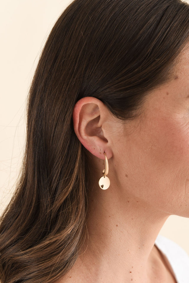 Euphoria Gold Disc Hoop Earrings image 2