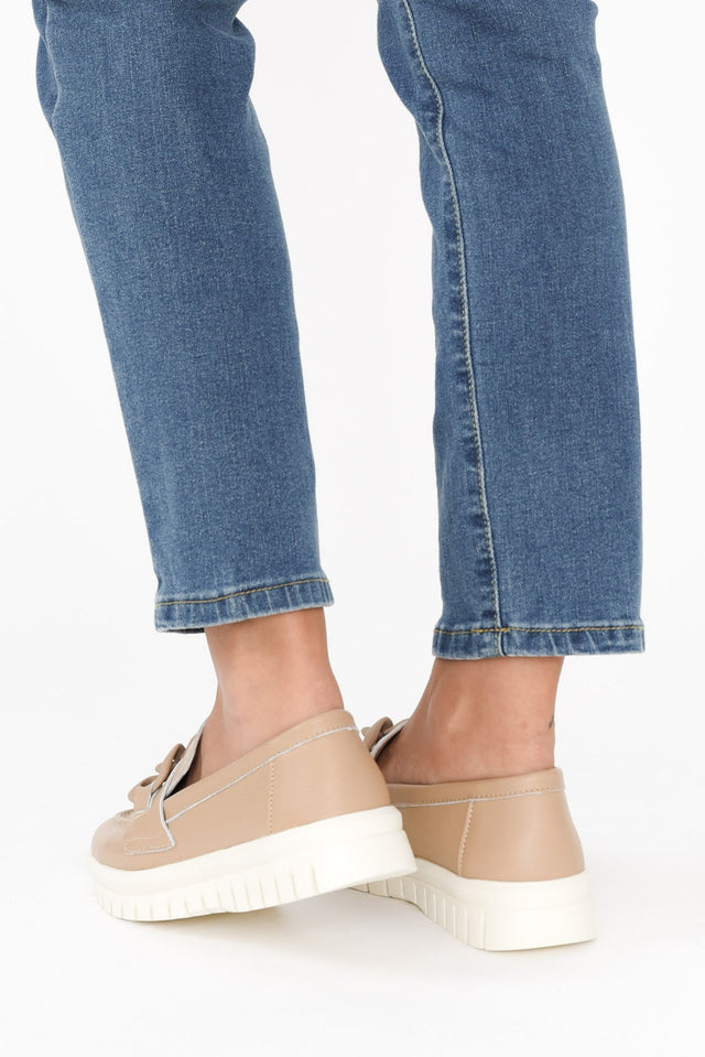 Euston Beige Leather Chain Loafer image 7