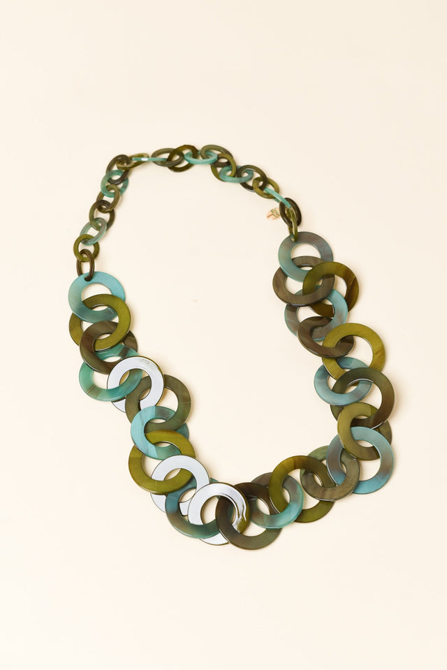 Evans Teal Linked Necklace image 1