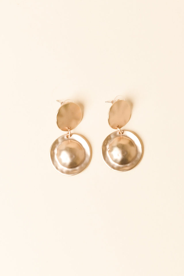 Favae Gold Circle Drop Earrings image 1