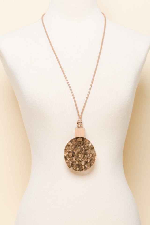 Faye Natural Disc Pendant Necklace image 2