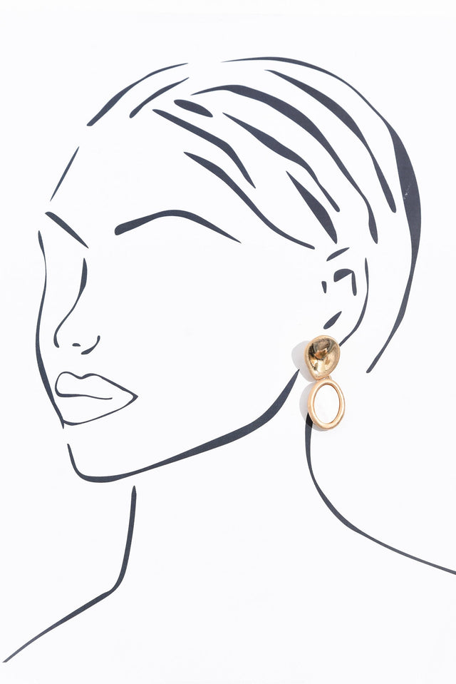 Felitia Gold Disc Drop Earrings image 2