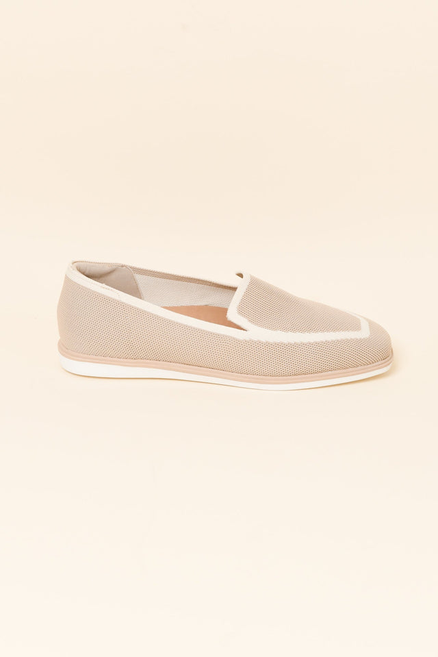 Fifi Beige Contrast Flyknit Loafer