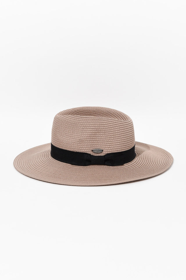 Fiona Taupe Wide Brim Travel Fedora