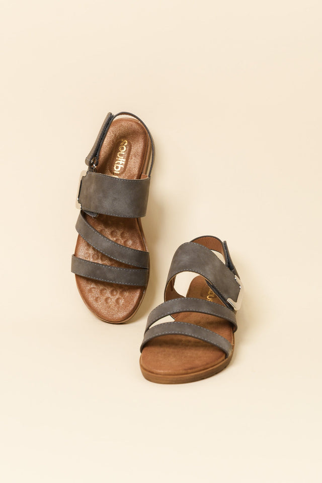 Flinders Dark Grey Velcro Sandal