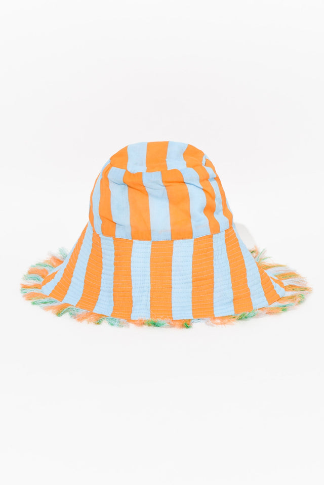 Fray Green Stripe Cotton Wide Brim Hat image 2