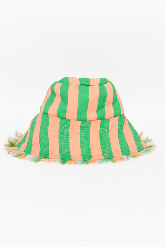 Fray Green Stripe Cotton Wide Brim Hat image 3