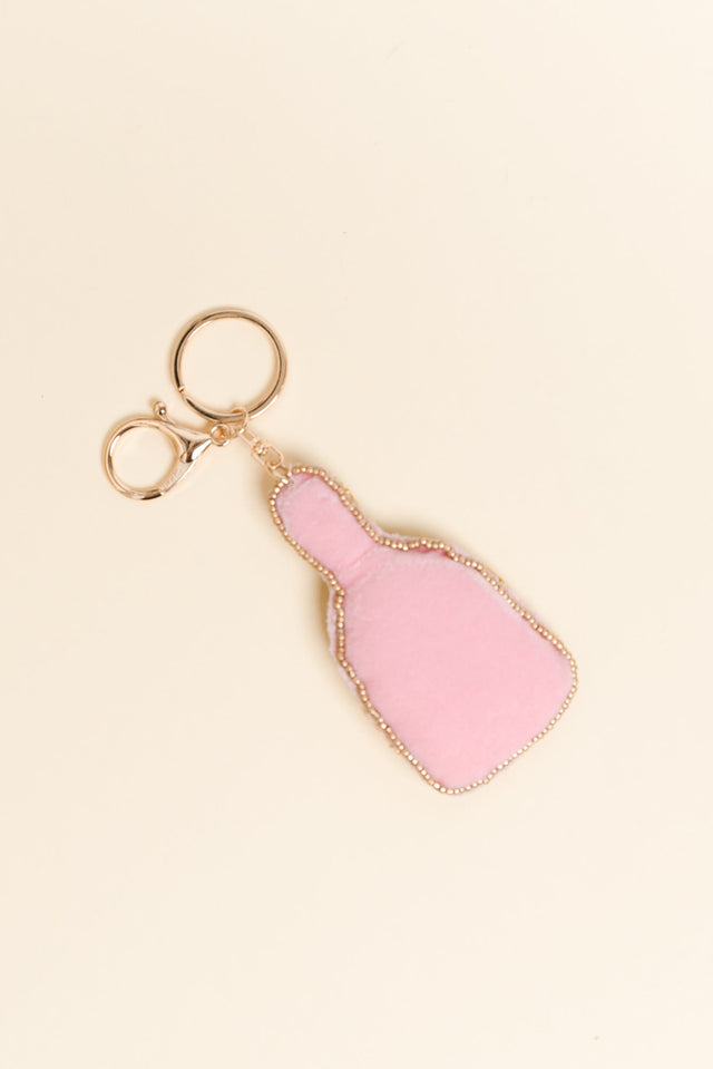 Gold Champagne Beaded Keychain image 2