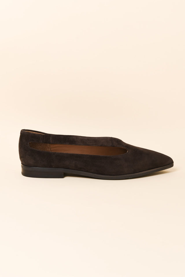 Kip Chocolate Suede Flat image 1