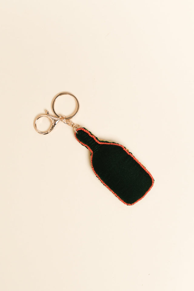 Green Champagne Beaded Keychain image 2