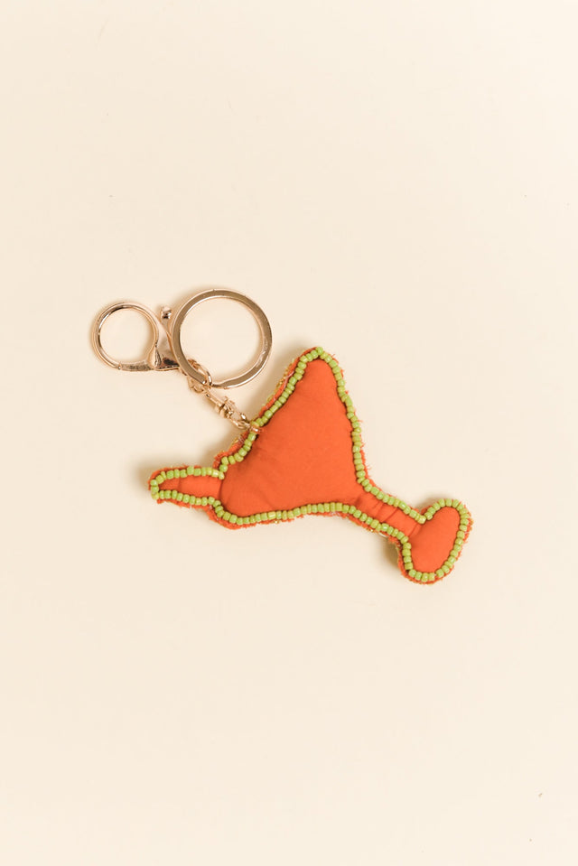 Green Martini Beaded Keychain image 2