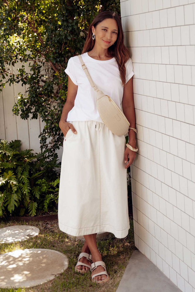 Greta White Denim Skirt image 1