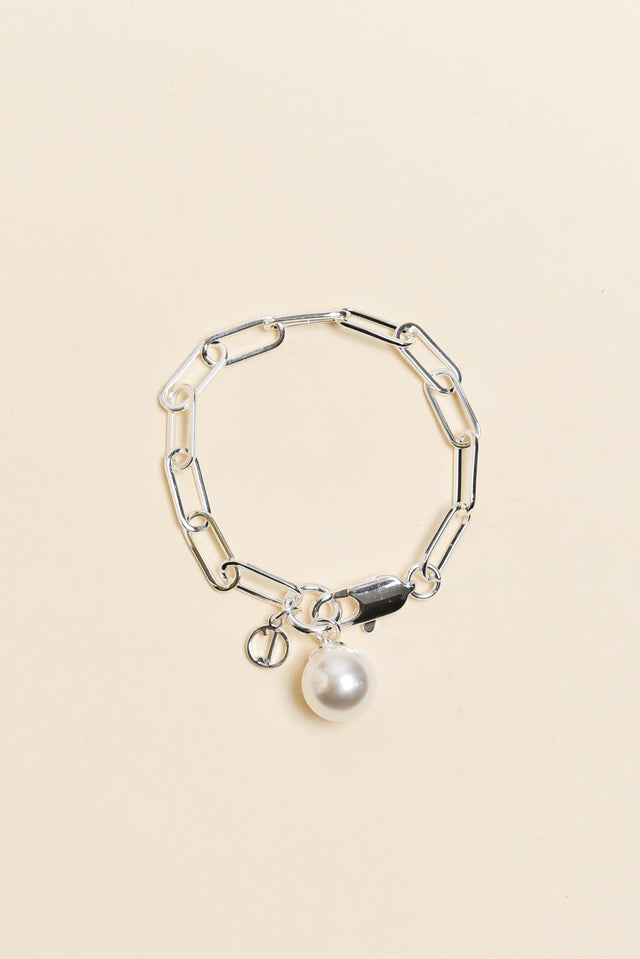 Hayley Silver Pearl Bracelet image 1