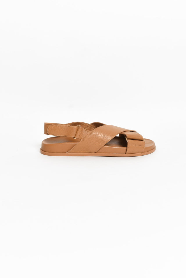 Haylow Tan Leather Crossover Sandal image 2