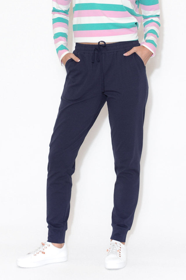 Heidi Navy Cuffed Jogger Pants image 1