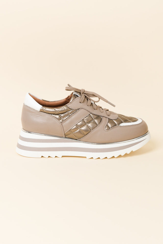 Helena Grey Leather Platform Sneaker image 1