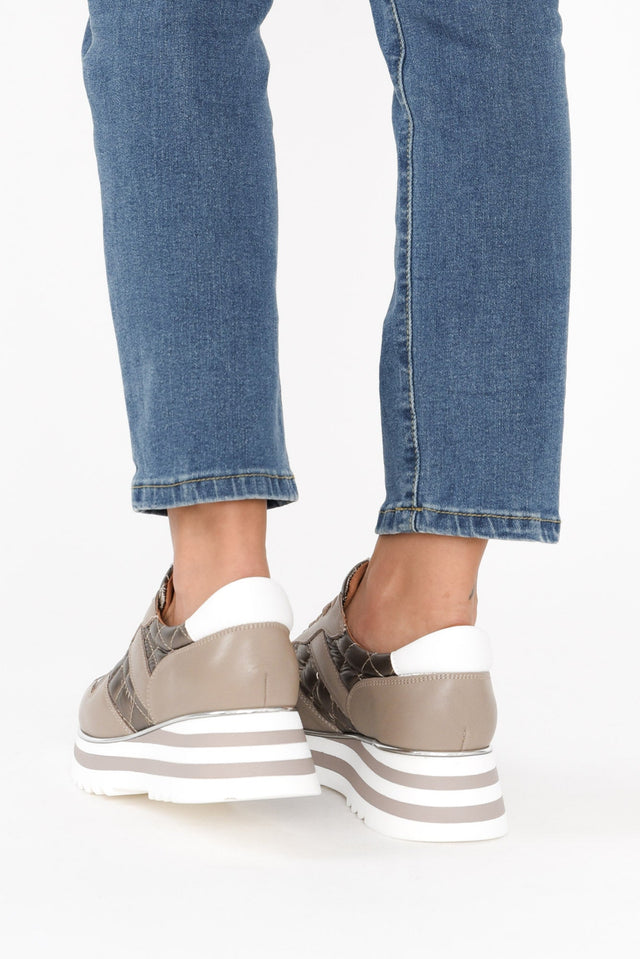 Helena Grey Leather Platform Sneaker image 8