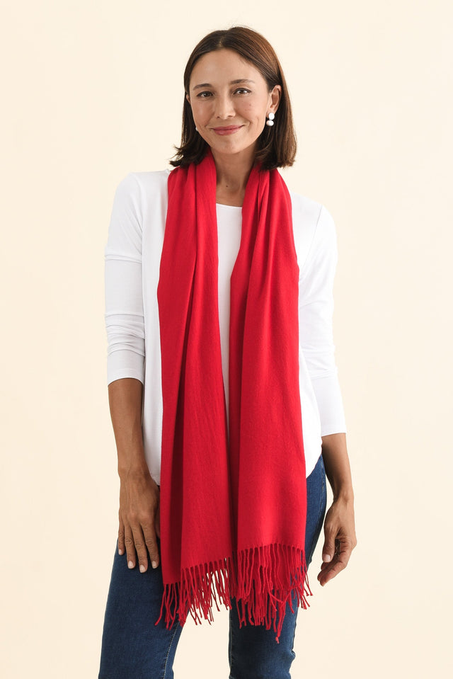 Heta Cherry Red Cotton Pashmina Scarf image 2