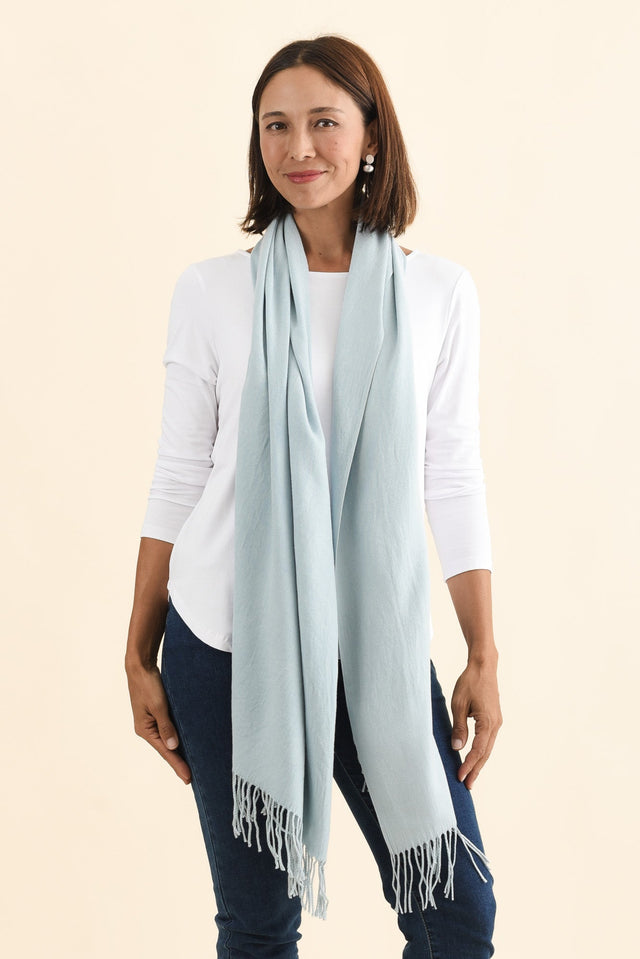 Heta Sky Blue Cotton Pashmina Scarf