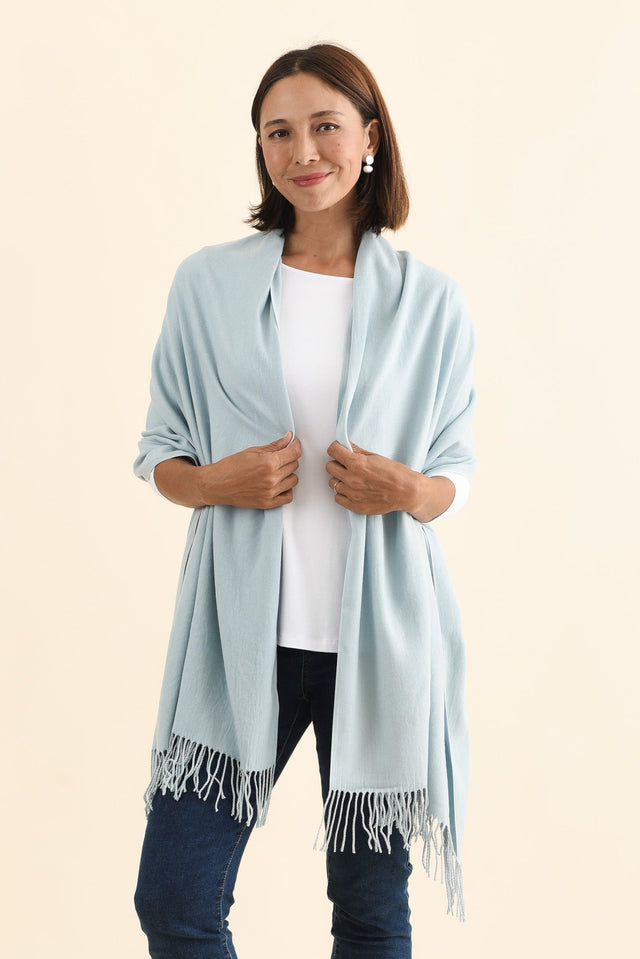 Heta Sky Blue Cotton Pashmina Scarf