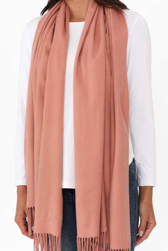 Heta Deep Blush Cotton Pashmina Scarf image 3