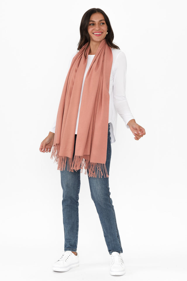 Heta Deep Blush Cotton Pashmina Scarf image 5