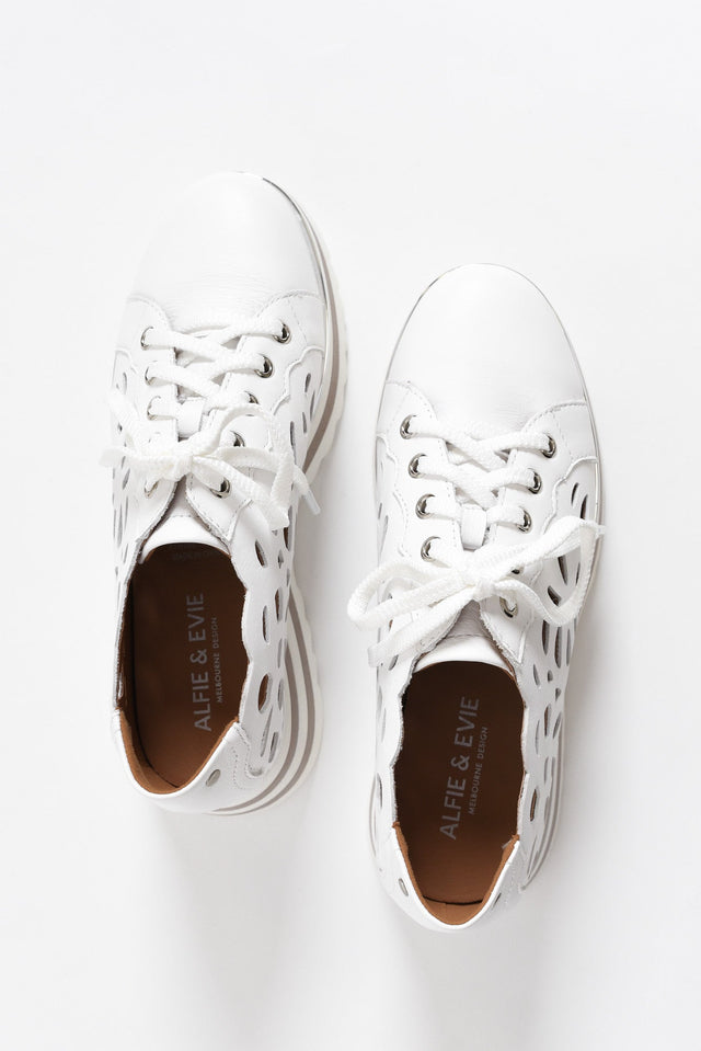 Holiday White Leather Platform Sneaker image 4