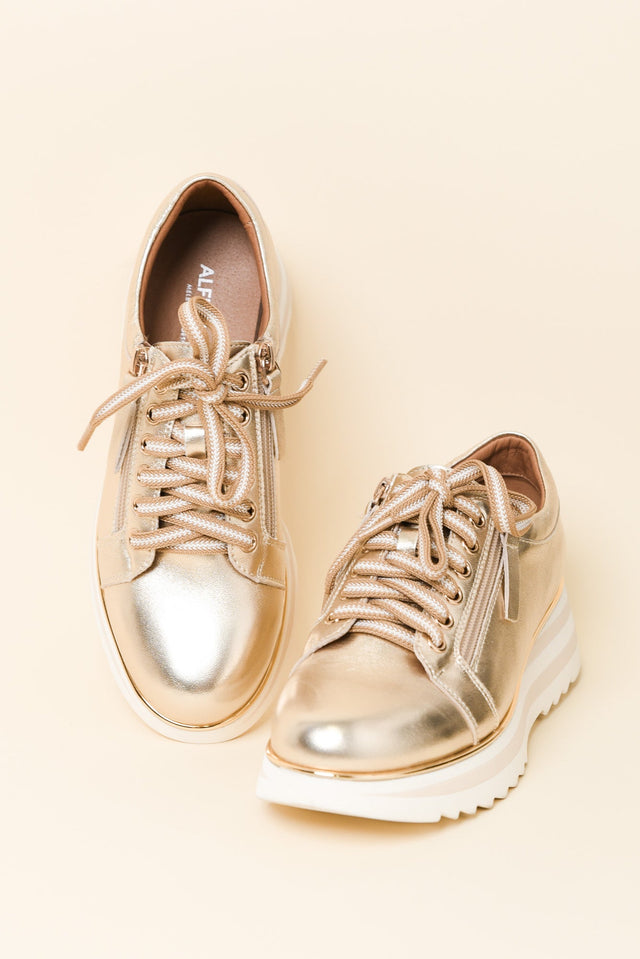 Hosting Gold Leather Platform Sneaker image 3