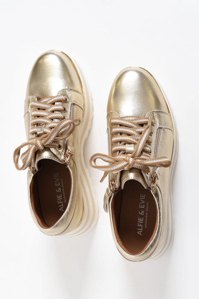Hosting Gold Leather Platform Sneaker image 5
