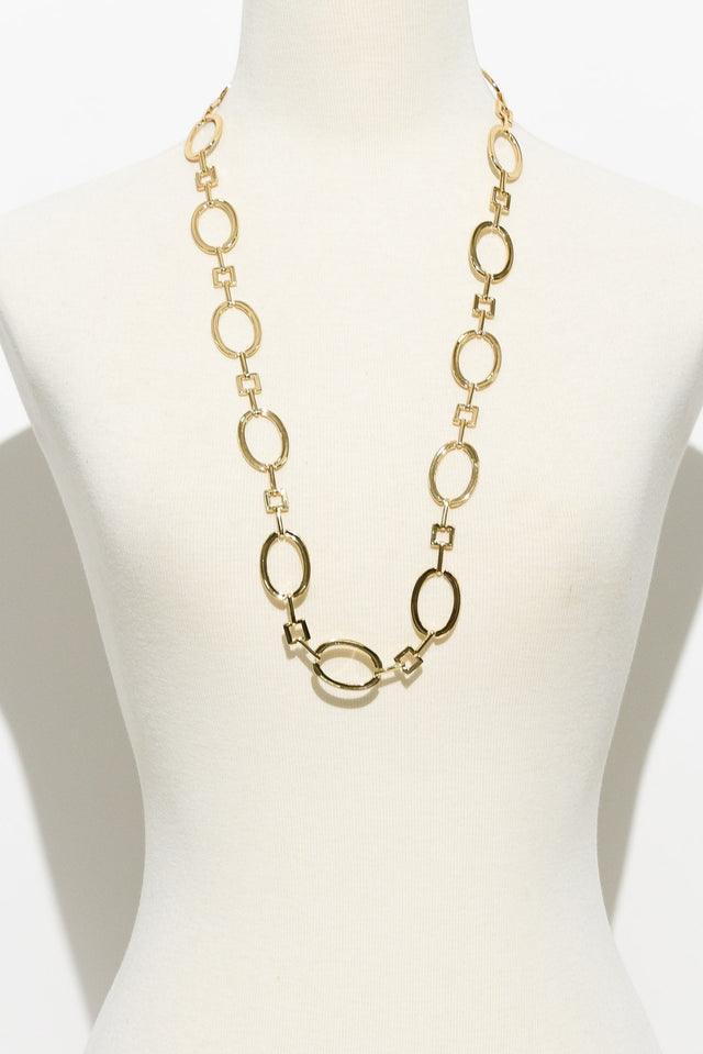 Isla Gold Oval Link Necklace image 2