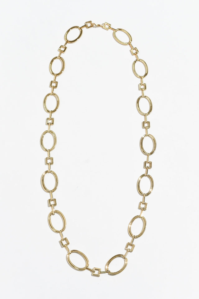 Isla Gold Oval Link Necklace image 1