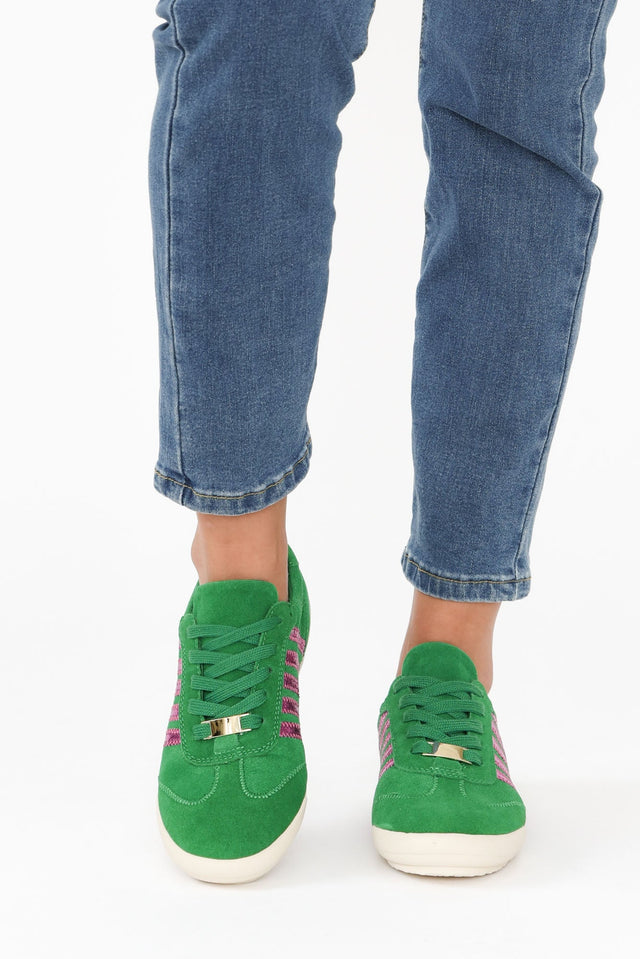 Jaddy Green Stripe Suede Sneaker image 5