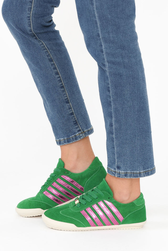 Jaddy Green Stripe Suede Sneaker image 2