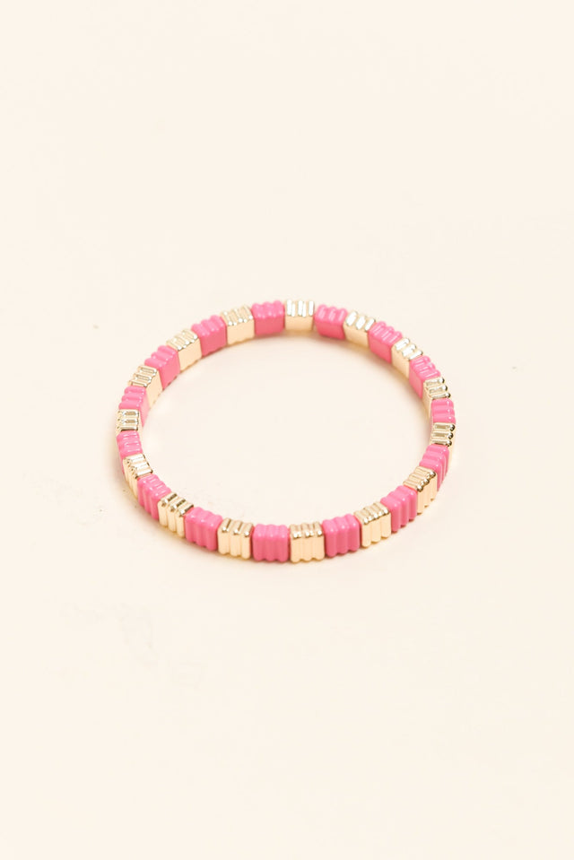 Java Pink Beaded Bracelet image 1