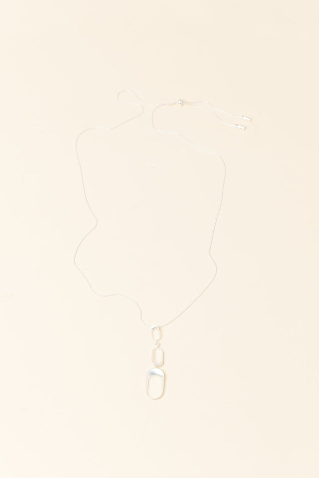 Kalinda Silver Oval Tiered Necklace
