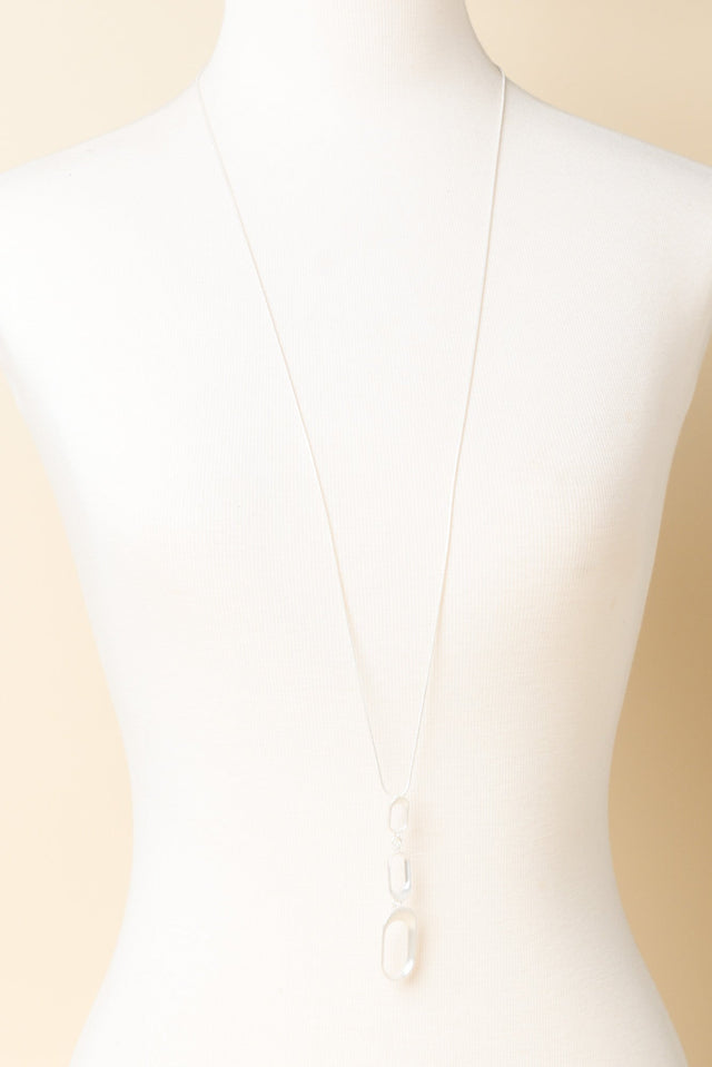 Kalinda Silver Oval Tiered Necklace