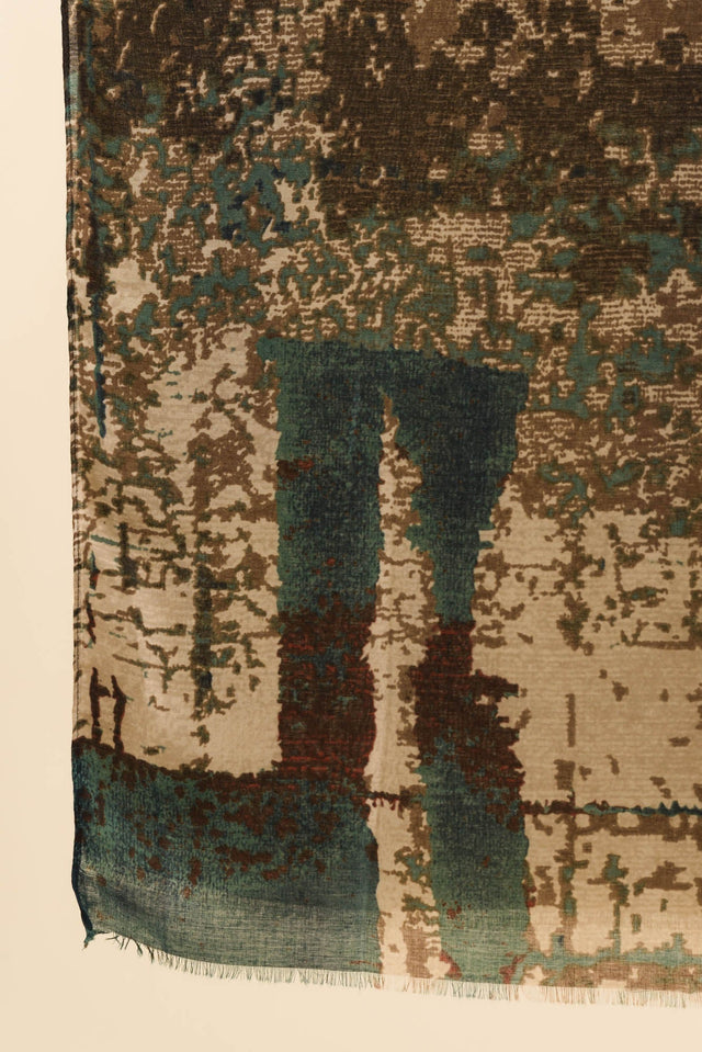 Kallo Green Abstract Scarf image 3