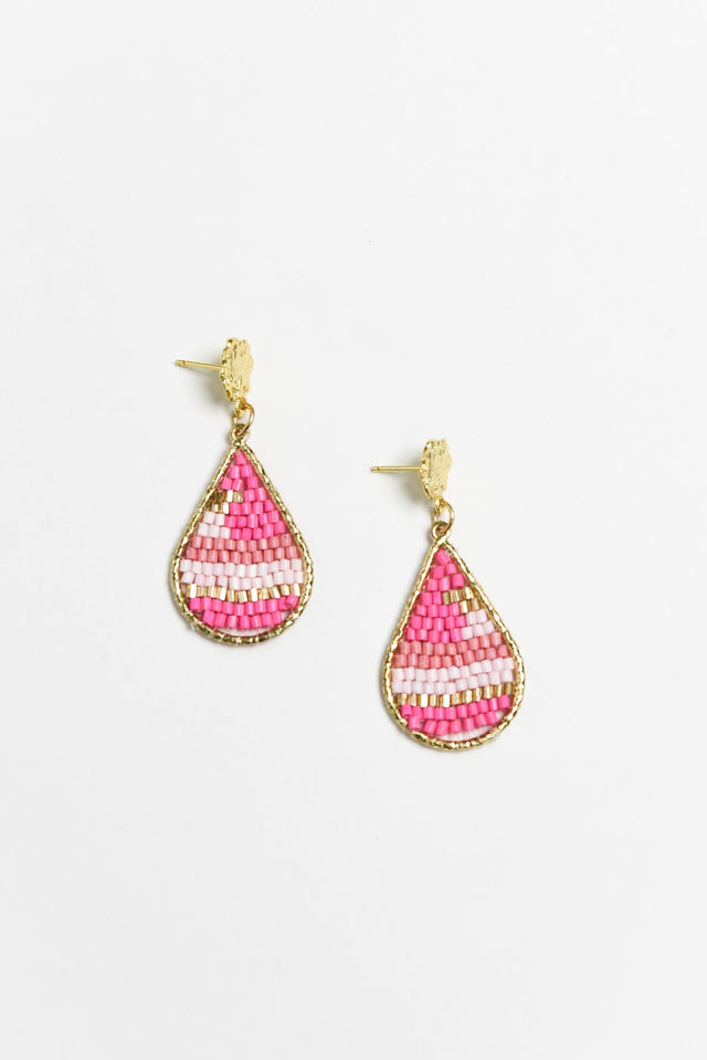 Kamalia Pink Beaded Earrings image 1