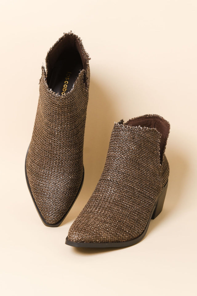 Kani Brown Raffia Heeled Boot