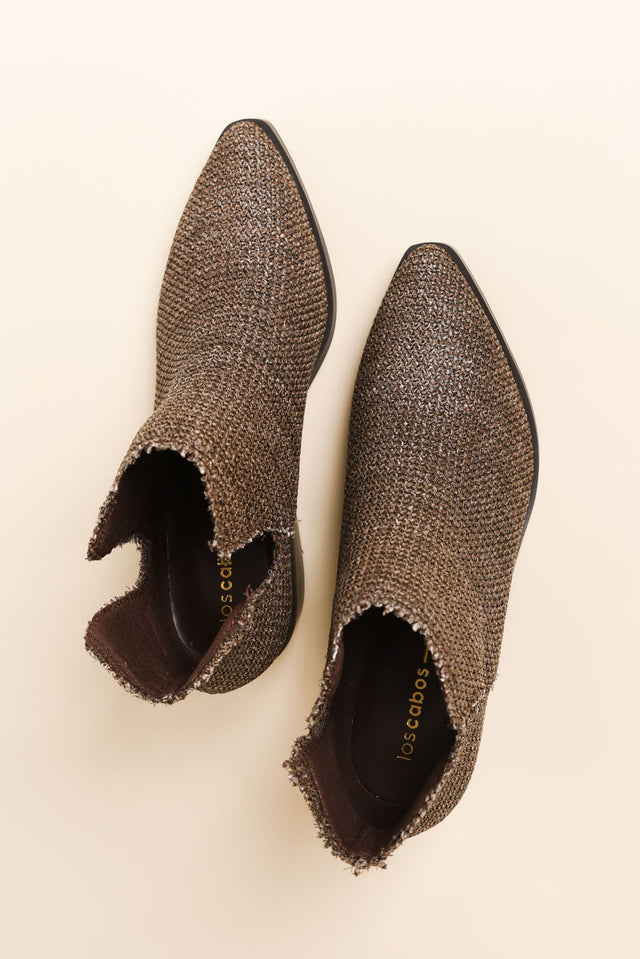 Kani Brown Raffia Heeled Boot image 4