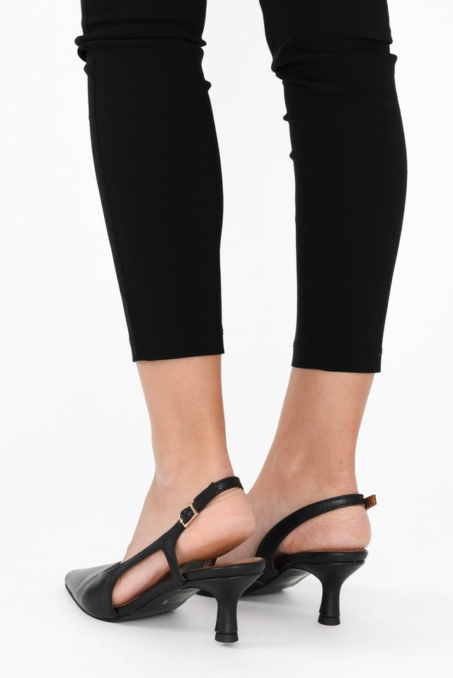 Kaylee Black Leather Slingback Heel image 6